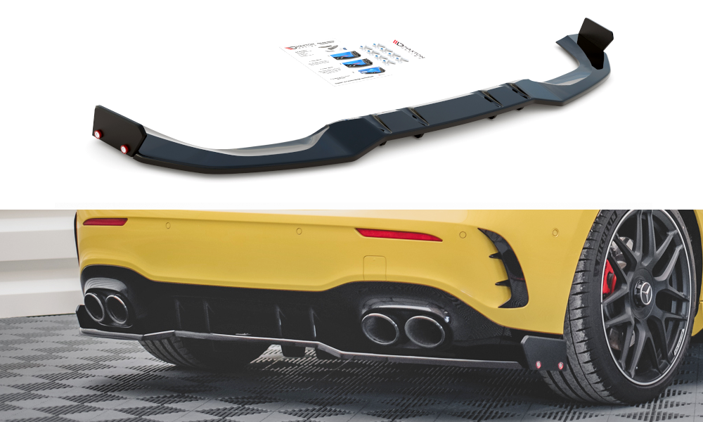 Central Rear Splitter + Flaps for Mercedes-AMG A45 S