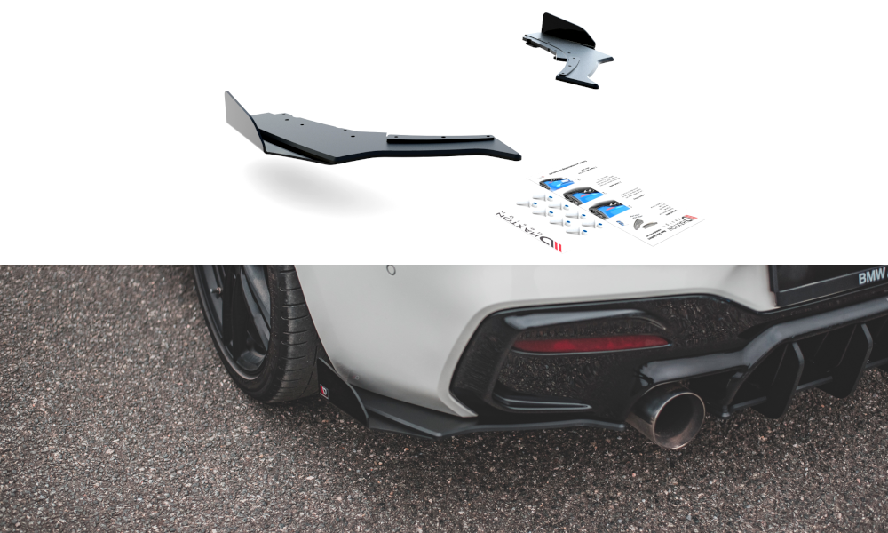 Racing Durability Rear Side Splitters V.3 + Flaps for BMW 1 F20 M-Pack Facelift / M140i
