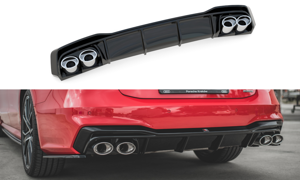 Rear Valance + Exhaust Ends Imitation Audi A7 C8 S-Line